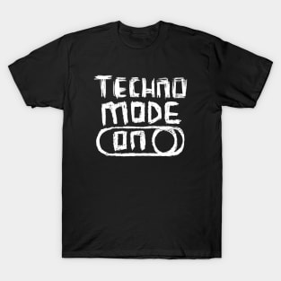 Techno Mode ON in Hand Writing T-Shirt